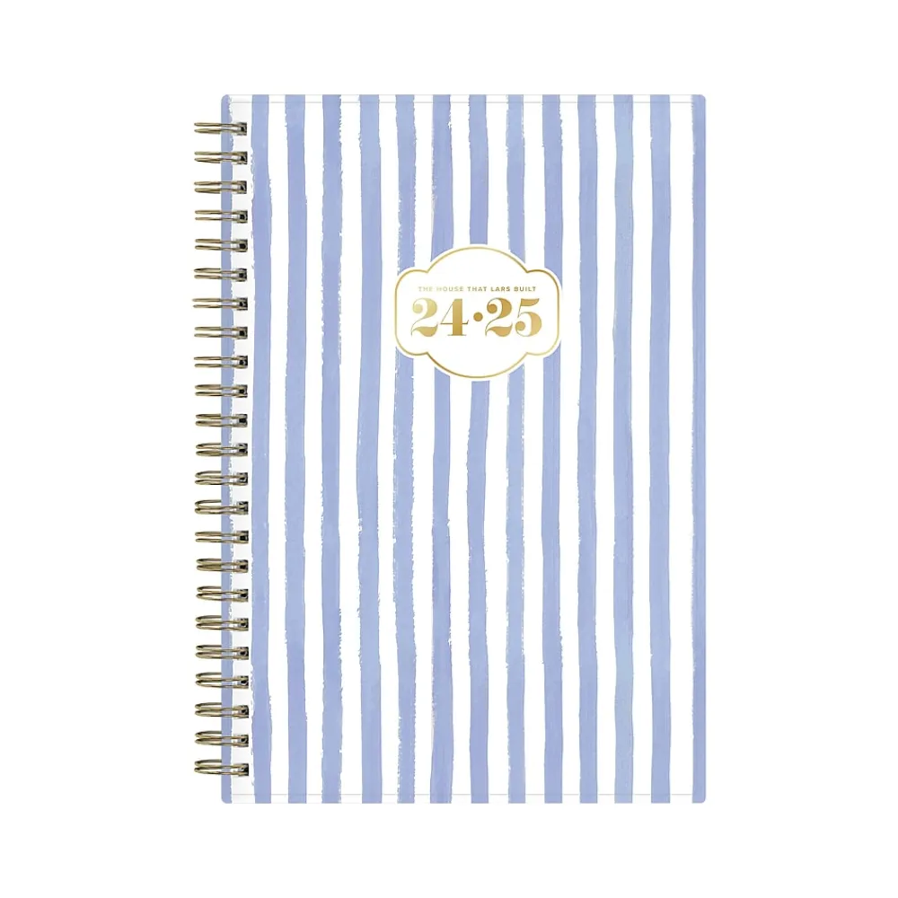 Academic Planners|Blue Sky 2024-2025 The House That Lars Built Blue Stripe 8.5" x 11" Academic Weekly & Monthly Planner, White/Blue (145921)