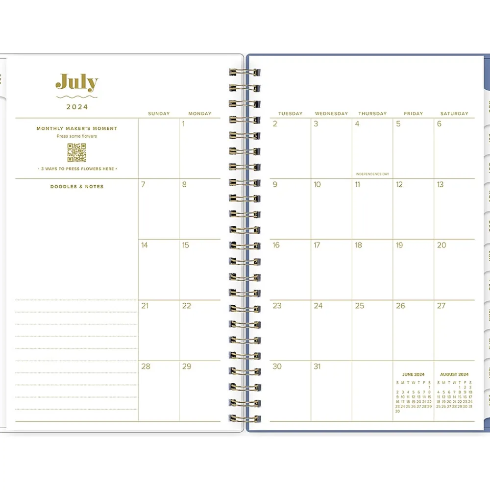 Academic Planners|Blue Sky 2024-2025 The House That Lars Built Blue Stripe 8.5" x 11" Academic Weekly & Monthly Planner, White/Blue (145921)