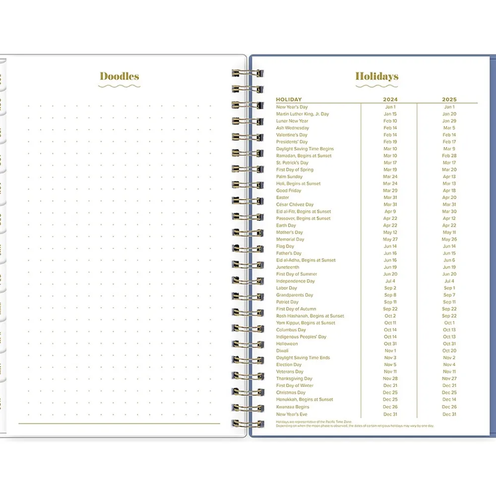 Academic Planners|Blue Sky 2024-2025 The House That Lars Built Blue Stripe 8.5" x 11" Academic Weekly & Monthly Planner, White/Blue (145921)