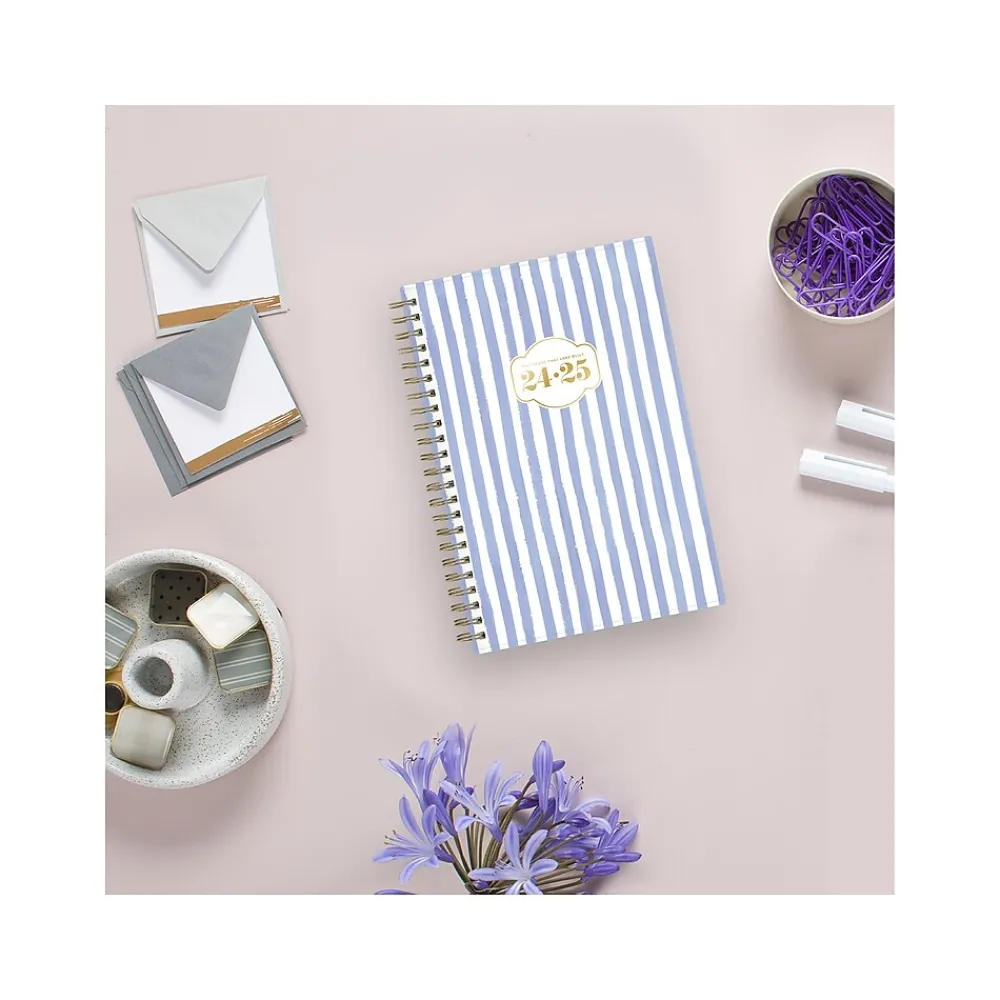 Academic Planners|Blue Sky 2024-2025 The House That Lars Built Blue Stripe 8.5" x 11" Academic Weekly & Monthly Planner, White/Blue (145921)