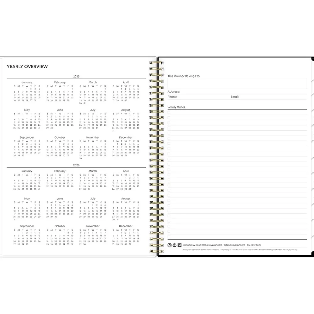 2025 Planners|Blue Sky 2025 Vonnie 8.5" x 11" Weekly & Monthly Planner, Plastic Cover, Multicolor (152196)