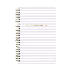 2025 Planners|Blue Sky 2025 Wednesday Stripe 5" x 8" Weekly & Monthly Planner, Plastic Cover, Purple/White (147944)