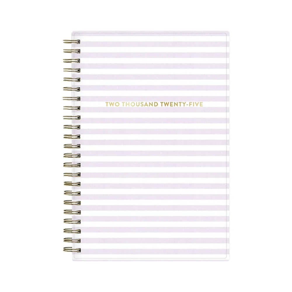 2025 Planners|Blue Sky 2025 Wednesday Stripe 5" x 8" Weekly & Monthly Planner, Plastic Cover, Purple/White (147944)