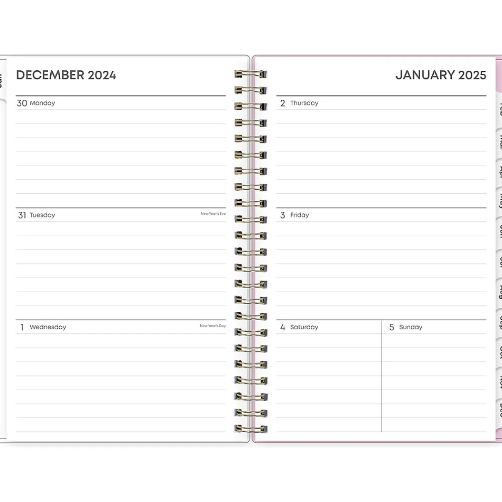 2025 Planners|Blue Sky 2025 Wednesday Stripe 5" x 8" Weekly & Monthly Planner, Plastic Cover, Purple/White (147944)