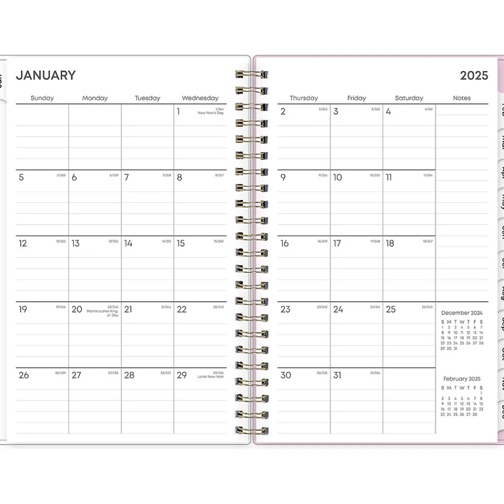 2025 Planners|Blue Sky 2025 Wednesday Stripe 5" x 8" Weekly & Monthly Planner, Plastic Cover, Purple/White (147944)