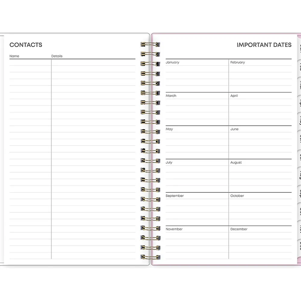 2025 Planners|Blue Sky 2025 Wednesday Stripe 5" x 8" Weekly & Monthly Planner, Plastic Cover, Purple/White (147944)