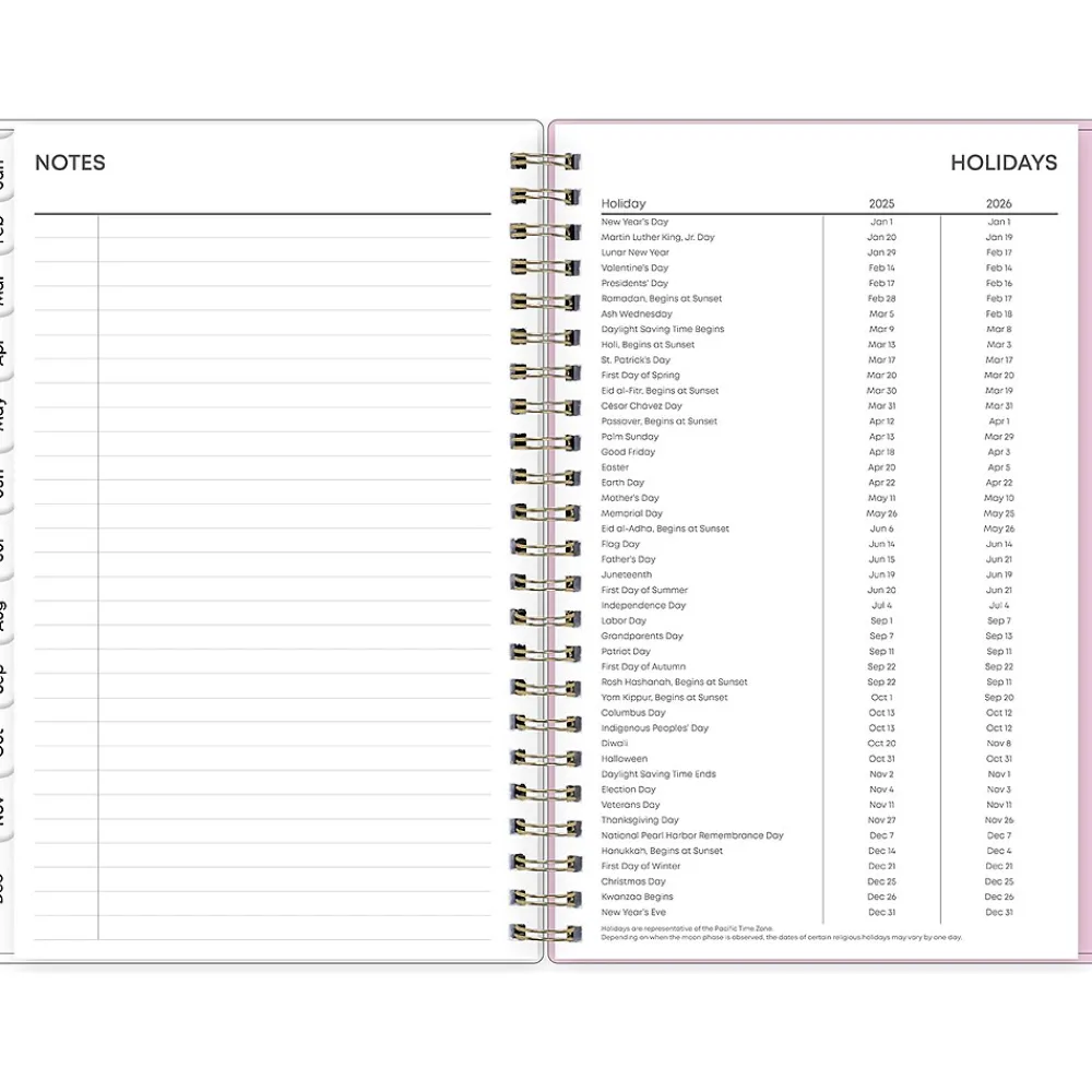 2025 Planners|Blue Sky 2025 Wednesday Stripe 5" x 8" Weekly & Monthly Planner, Plastic Cover, Purple/White (147944)