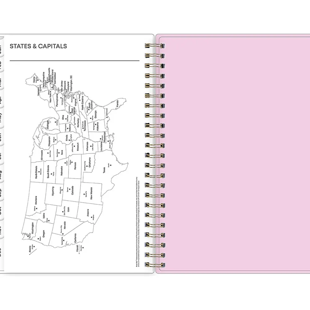 2025 Planners|Blue Sky 2025 Wednesday Stripe 5" x 8" Weekly & Monthly Planner, Plastic Cover, Purple/White (147944)
