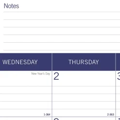 2025 Calendars|Blueline 2025 DuraGlobe 22" x 17" Monthly Desk Pad Calendar, White/Blue (C177227)