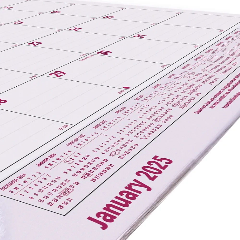 2025 Calendars|Brownline 2025 22" x 17" Monthly Desk or Wall Calendar, White/Purple (C1731V)