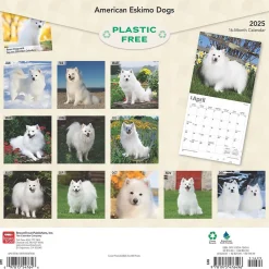 2025 Calendars|BrownTrout 2025 American Eskimo Dogs 12" x 24" Monthly Square Wall Calendar (9781975476496)