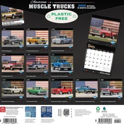 2025 Calendars|BrownTrout 2025 American Muscle Trucks 12" x 12" Monthly Square Wall Calendar (9781975479893)