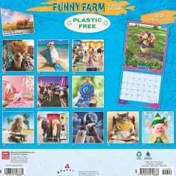 2025 Calendars|BrownTrout 2025 Avanti Funny Farm 12" x 12" Monthly Square Wall Calendar (9781975479688)