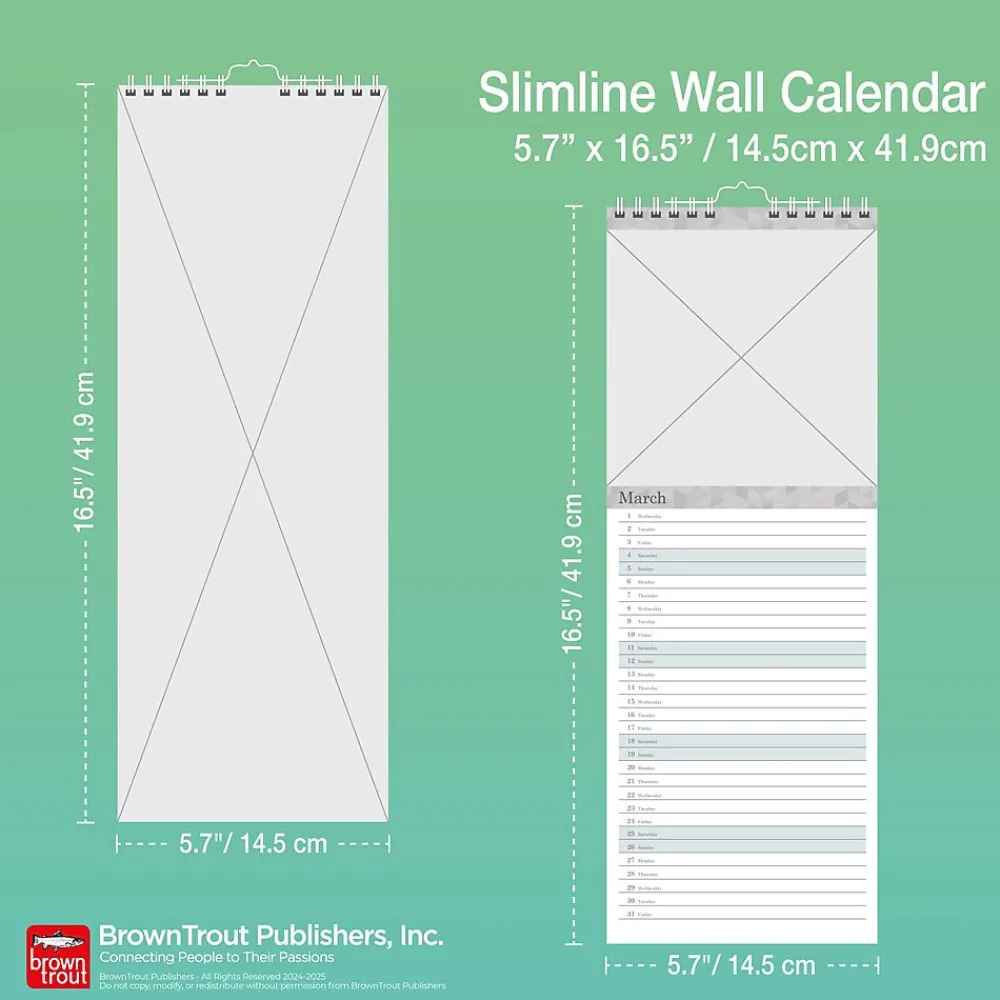 2025 Calendars|BrownTrout 2025 Banksy's Graffiti 6.75" x 16.5" Monthly Slimline Wall Calendar (9781975480677)