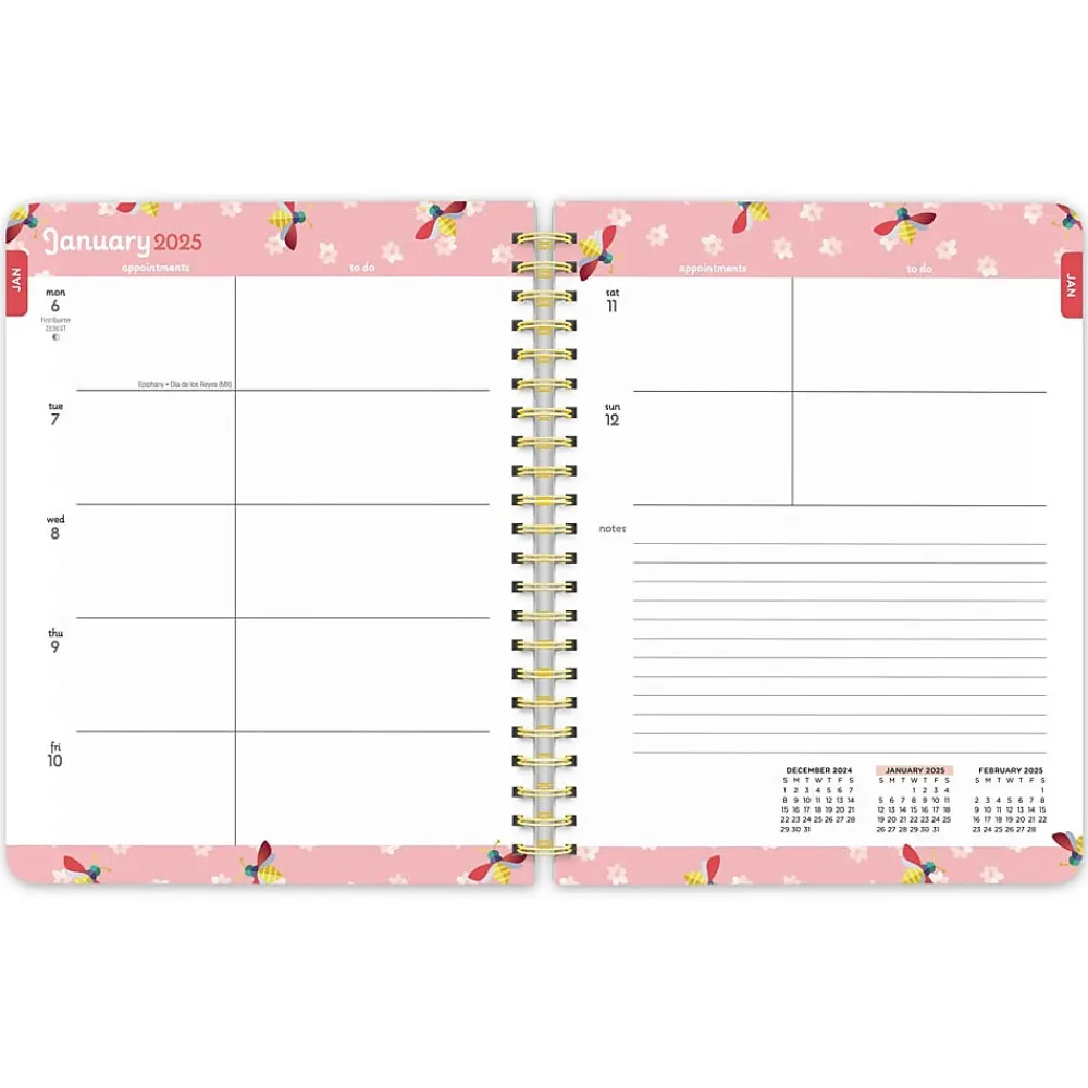 2025 Planners|BrownTrout 2025 Busy Bees 6" x 7.75" Weekly Desk Planner, Paper Cover, Multicolored (9781975478438)