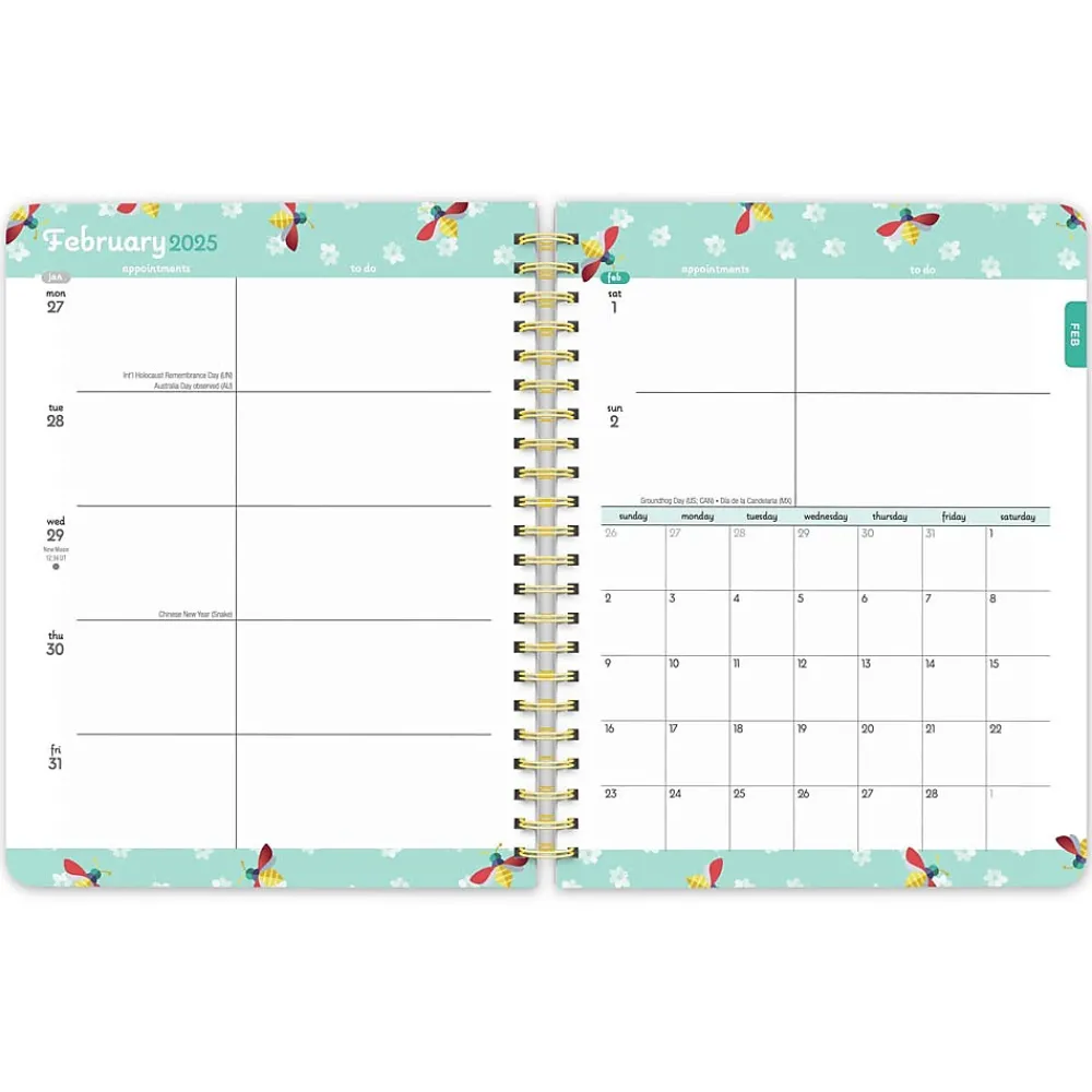 2025 Planners|BrownTrout 2025 Busy Bees 6" x 7.75" Weekly Desk Planner, Paper Cover, Multicolored (9781975478438)