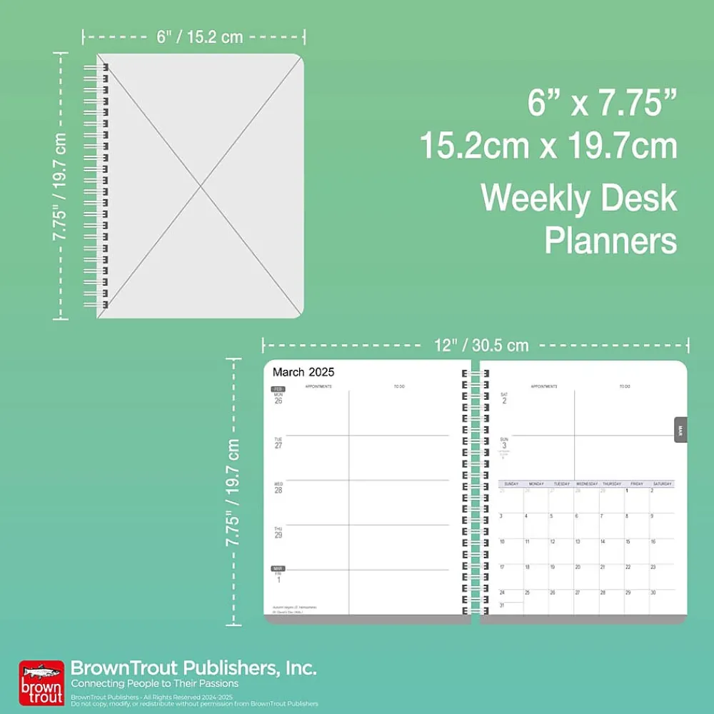 2025 Planners|BrownTrout 2025 Busy Bees 6" x 7.75" Weekly Desk Planner, Paper Cover, Multicolored (9781975478438)