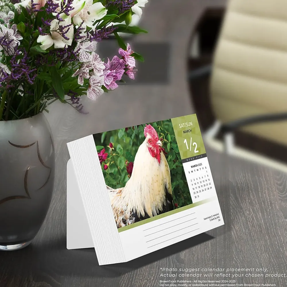 2025 Calendars|BrownTrout 2025 Chickens 6" x 5" Day-to-Day Desktop Box Calendar (9781975483425)