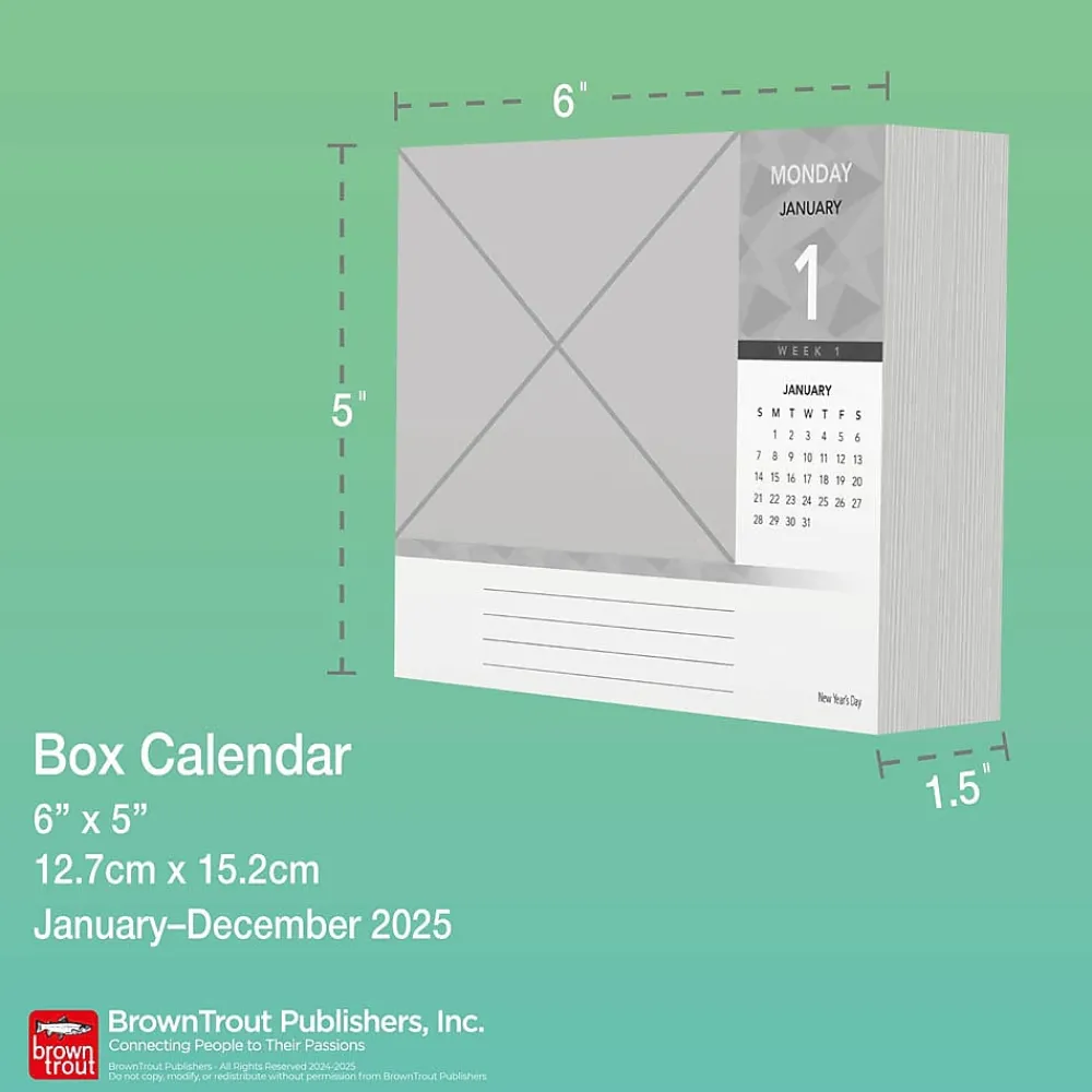 2025 Calendars|BrownTrout 2025 Chickens 6" x 5" Day-to-Day Desktop Box Calendar (9781975483425)