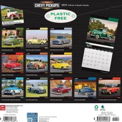 2025 Calendars|BrownTrout 2025 Classic Chevy Pickups 12" x 24" Monthly Square Wall Calendar, (9781975479763)