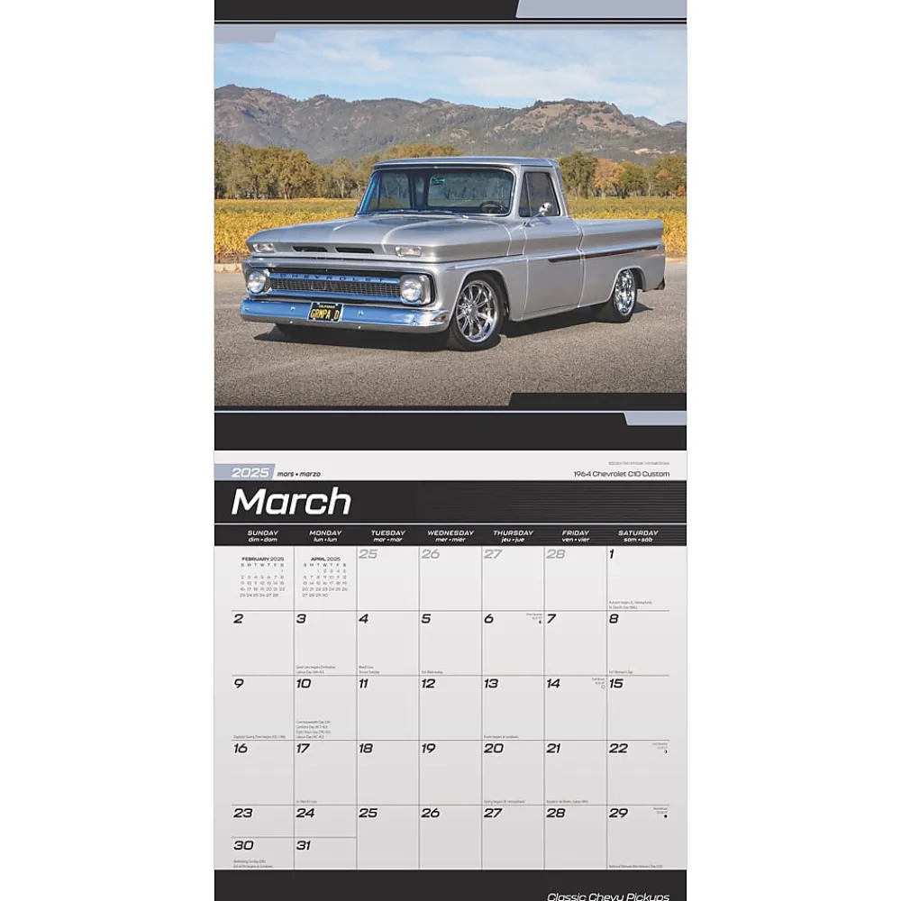 2025 Calendars|BrownTrout 2025 Classic Chevy Pickups 12" x 24" Monthly Square Wall Calendar, (9781975479763)