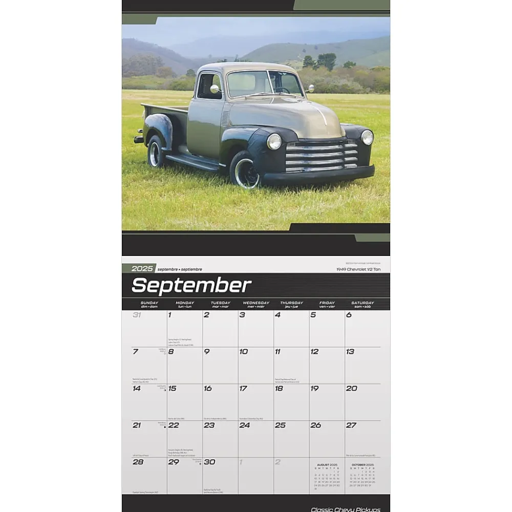 2025 Calendars|BrownTrout 2025 Classic Chevy Pickups 12" x 24" Monthly Square Wall Calendar, (9781975479763)