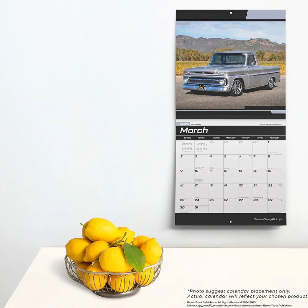 2025 Calendars|BrownTrout 2025 Classic Chevy Pickups 12" x 24" Monthly Square Wall Calendar, (9781975479763)