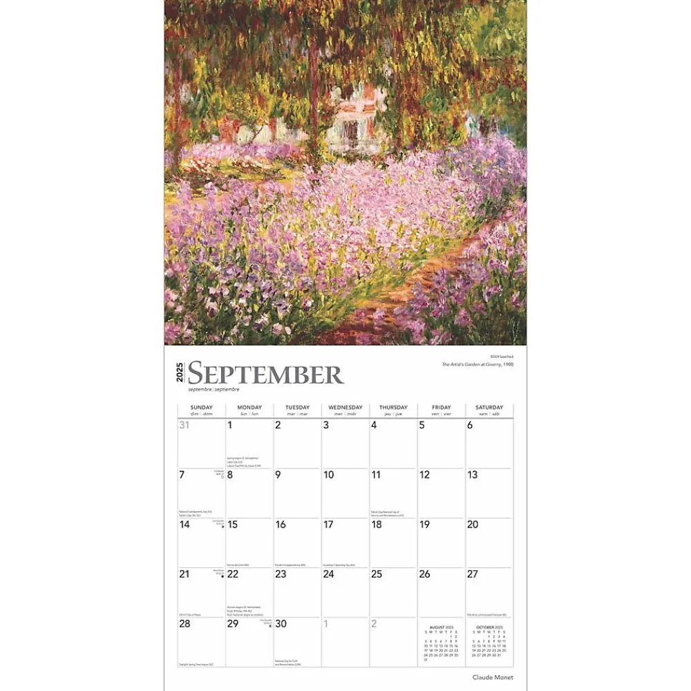 2025 Calendars|BrownTrout 2025 Claude Monet 12" x 12" Monthly Square Wall Calendar (9781975477424)