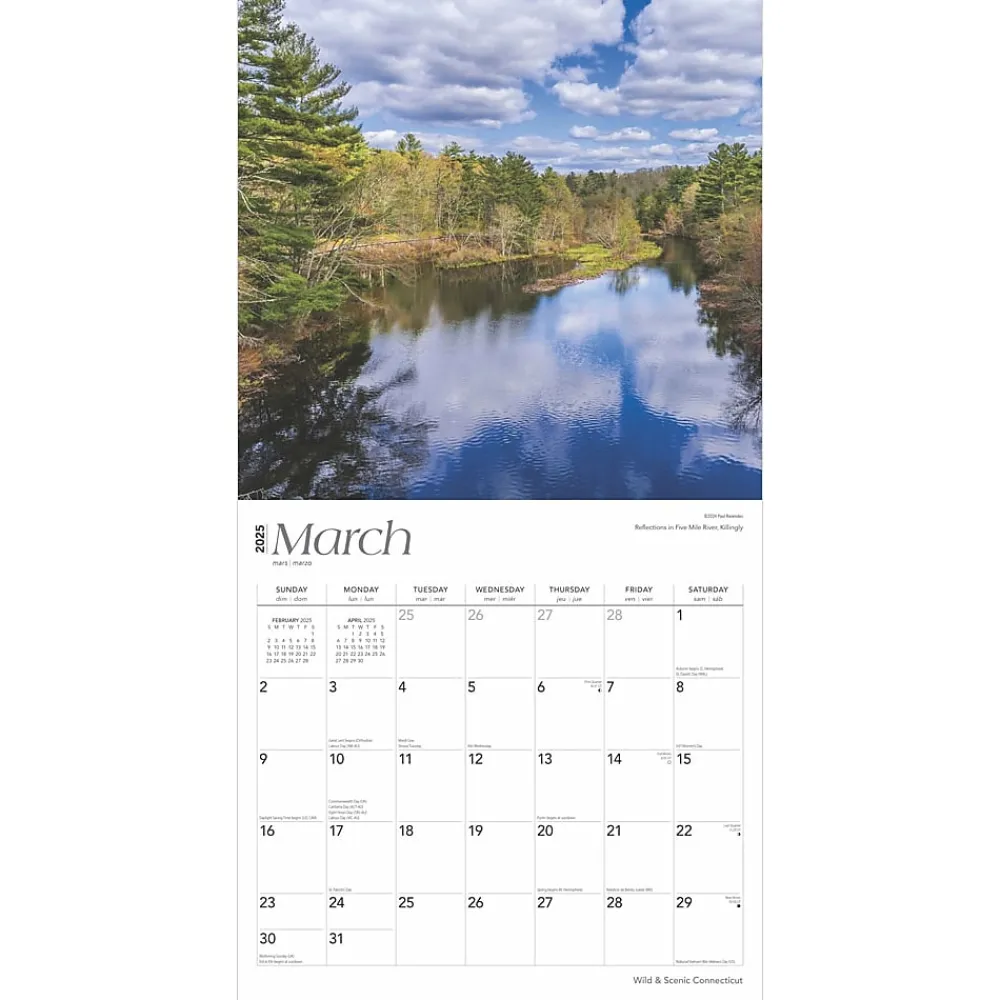 2025 Calendars|BrownTrout 2025 Connecticut Wild & Scenic 12" x 24" Monthly Square Wall Calendar (9781975474720)
