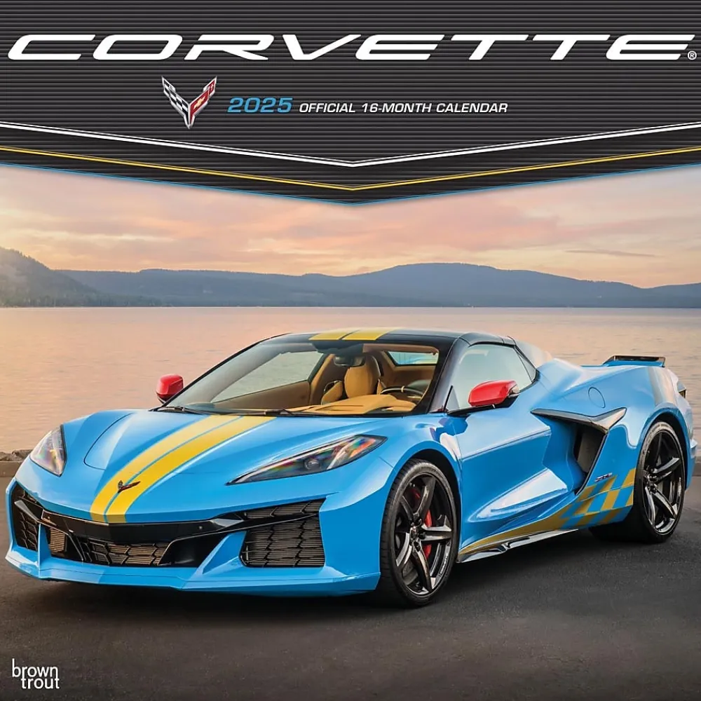 2025 Calendars|BrownTrout 2025 Corvette 12" x 12" Monthly Wall Calendar (9781975479770)