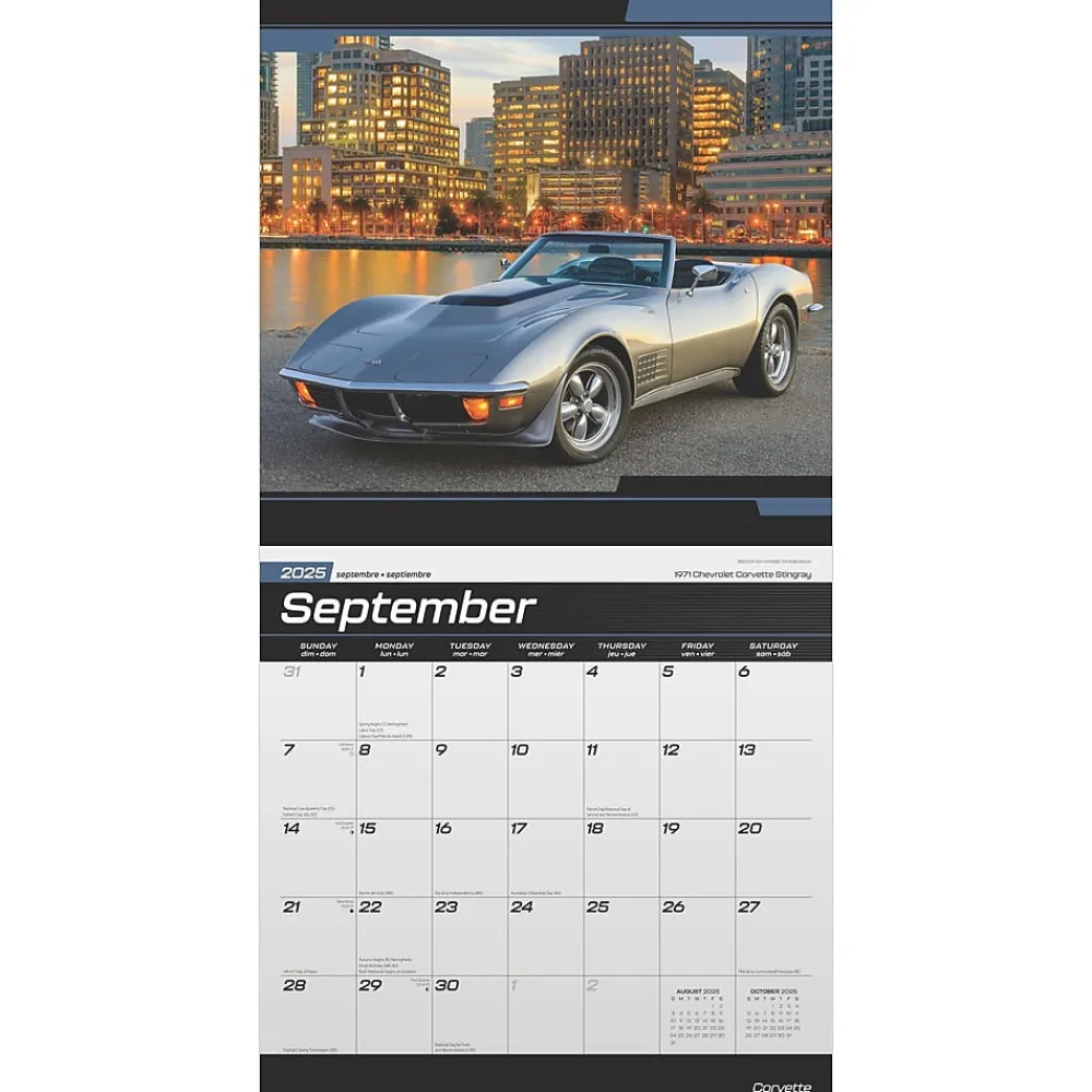 2025 Calendars|BrownTrout 2025 Corvette 12" x 12" Monthly Wall Calendar (9781975479770)