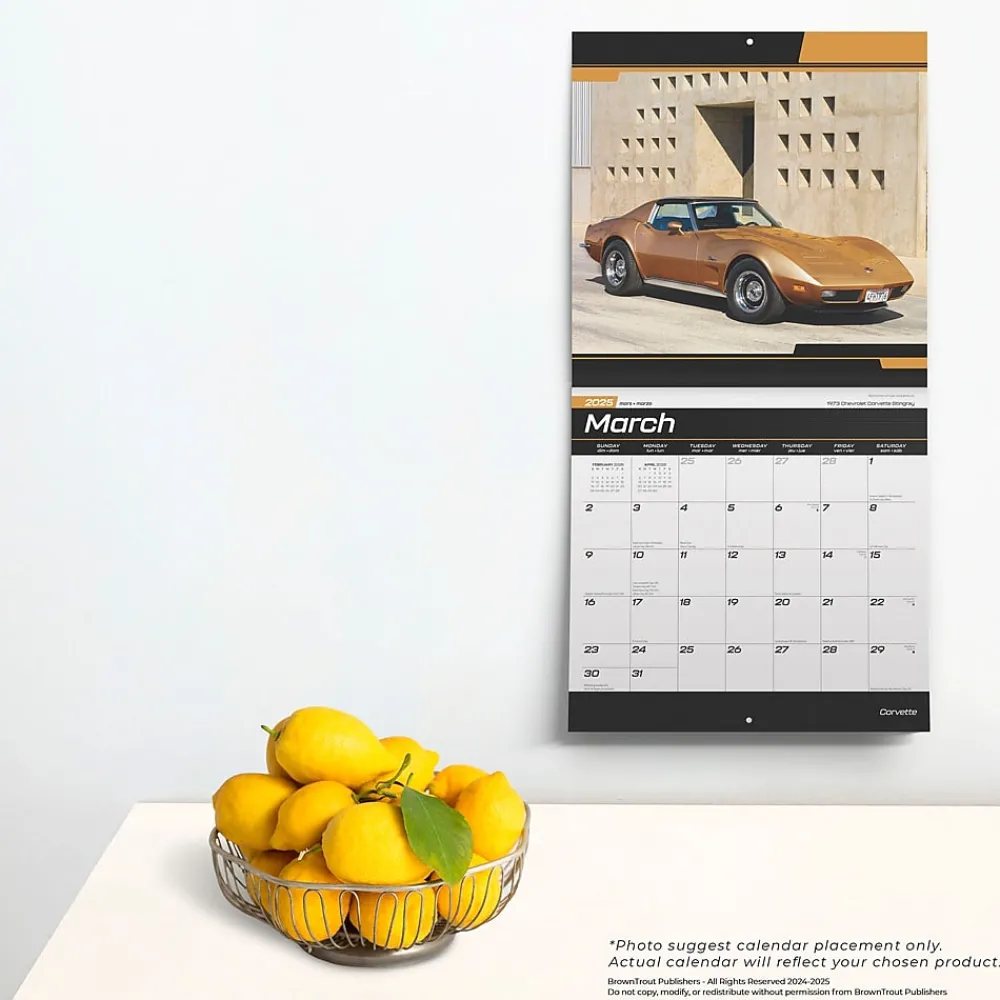 2025 Calendars|BrownTrout 2025 Corvette 12" x 12" Monthly Wall Calendar (9781975479770)