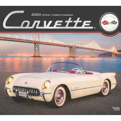 2025 Calendars|BrownTrout 2025 Corvette 14" x 24" Monthly Deluxe Wall Calendar, (9781975479411)