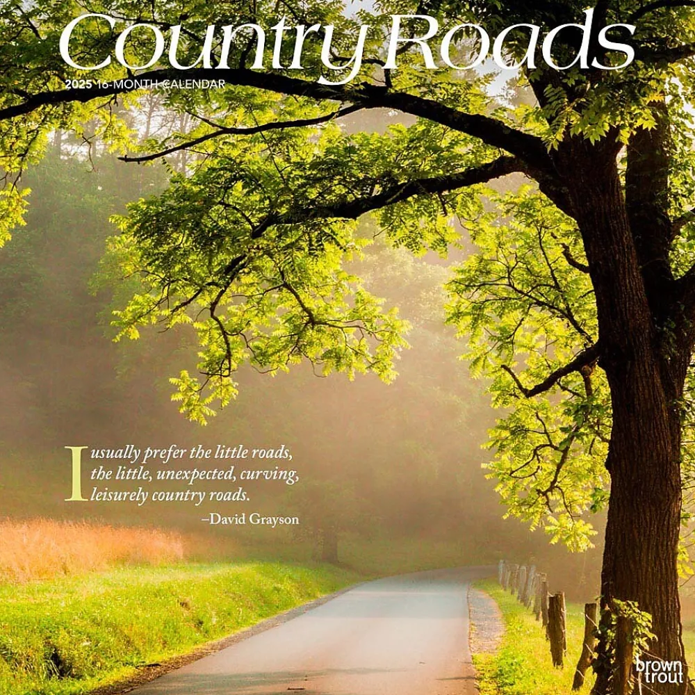 2025 Calendars|BrownTrout 2025 Country Roads 12" x 12" Monthly Wall Calendar (9781975474737)