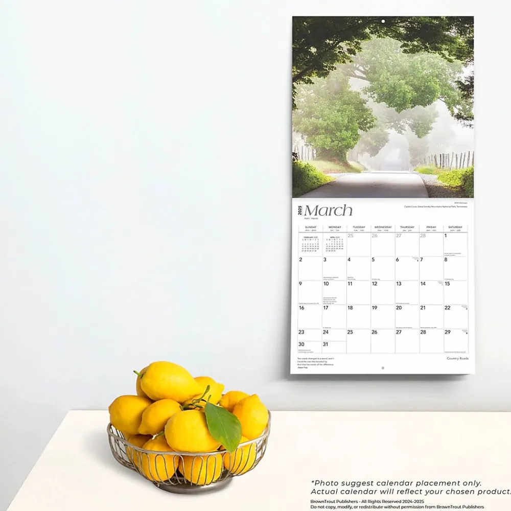 2025 Calendars|BrownTrout 2025 Country Roads 12" x 12" Monthly Wall Calendar (9781975474737)