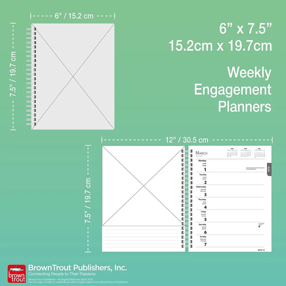 2025 Planners|BrownTrout 2025 Golden Retrievers 6" x 7.75" Weekly Engagement Planner, Paper Cover, Multicolored (9781975473150)