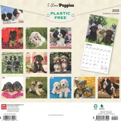 2025 Calendars|BrownTrout 2025 I Love Puppies 12" x 12" Monthly Wall Calendar (9781975477592)
