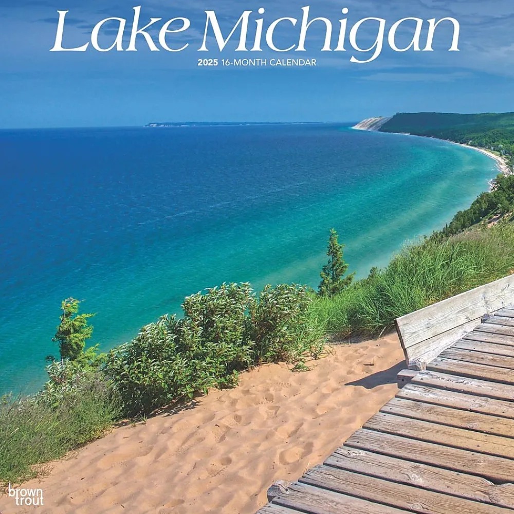 2025 Calendars|BrownTrout 2025 Lake Michigan 12" x 12" Monthly Square Wall Calendar (9781975475048)