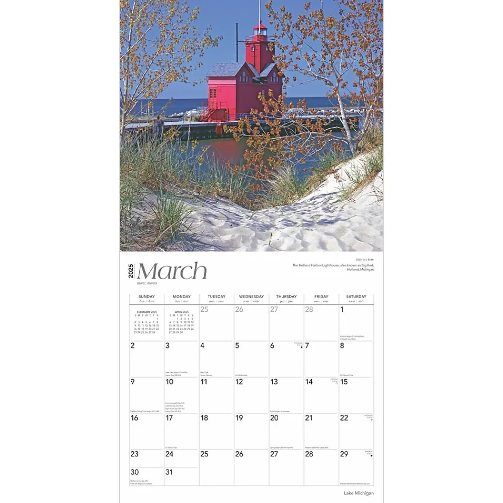 2025 Calendars|BrownTrout 2025 Lake Michigan 12" x 12" Monthly Square Wall Calendar (9781975475048)