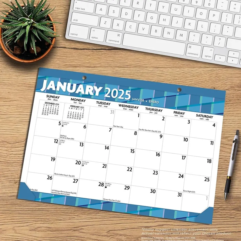 2025 Calendars|BrownTrout 2025 Large Print 17" x 12" Monthly Desk Pad Calendar (9781975480608)