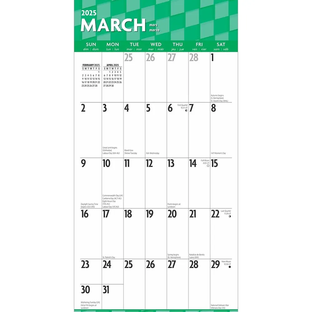 2025 Calendars|BrownTrout 2025 Large Print 12" x 24" Monthly Square Wall Calendar, (9781975478391)