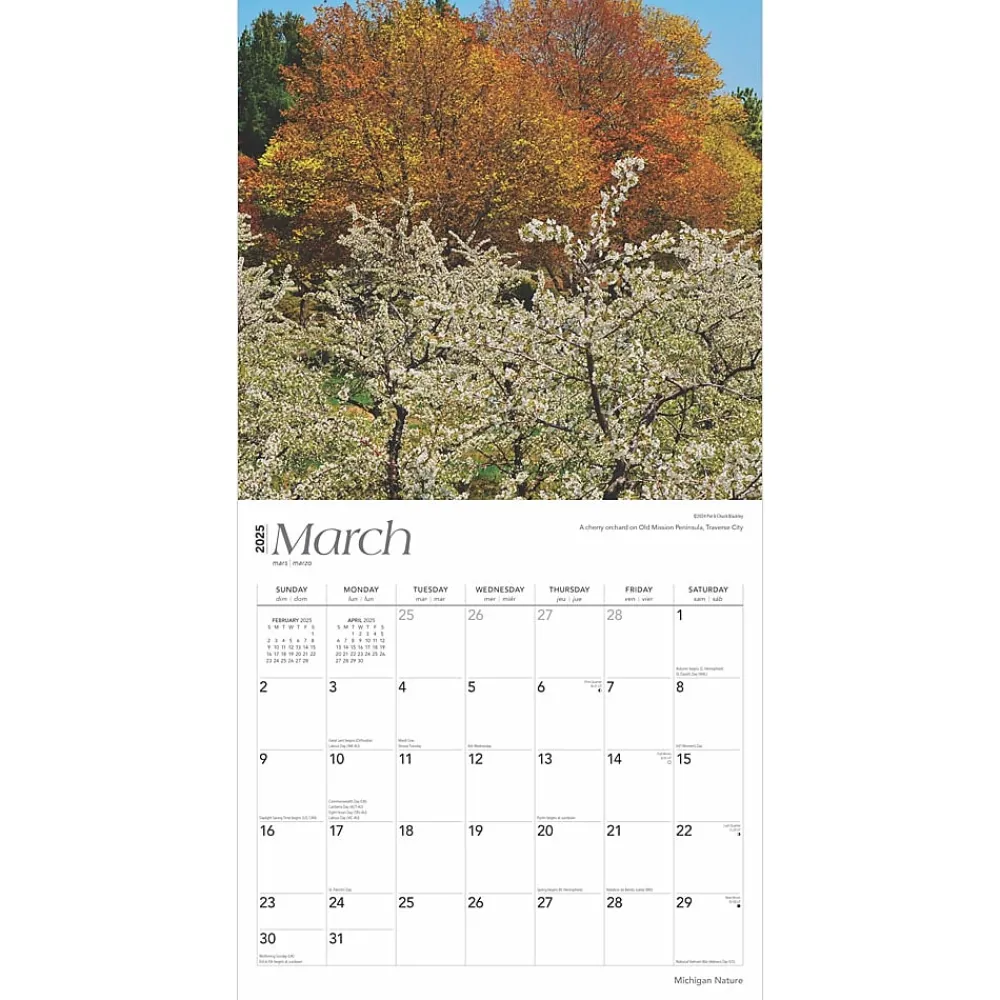 2025 Calendars|BrownTrout 2025 Michigan Nature 12" x 12" Monthly Square Wall Calendar (9781975475260)