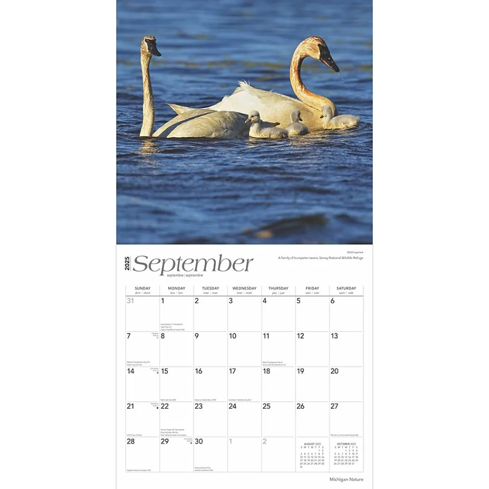 2025 Calendars|BrownTrout 2025 Michigan Nature 12" x 12" Monthly Square Wall Calendar (9781975475260)