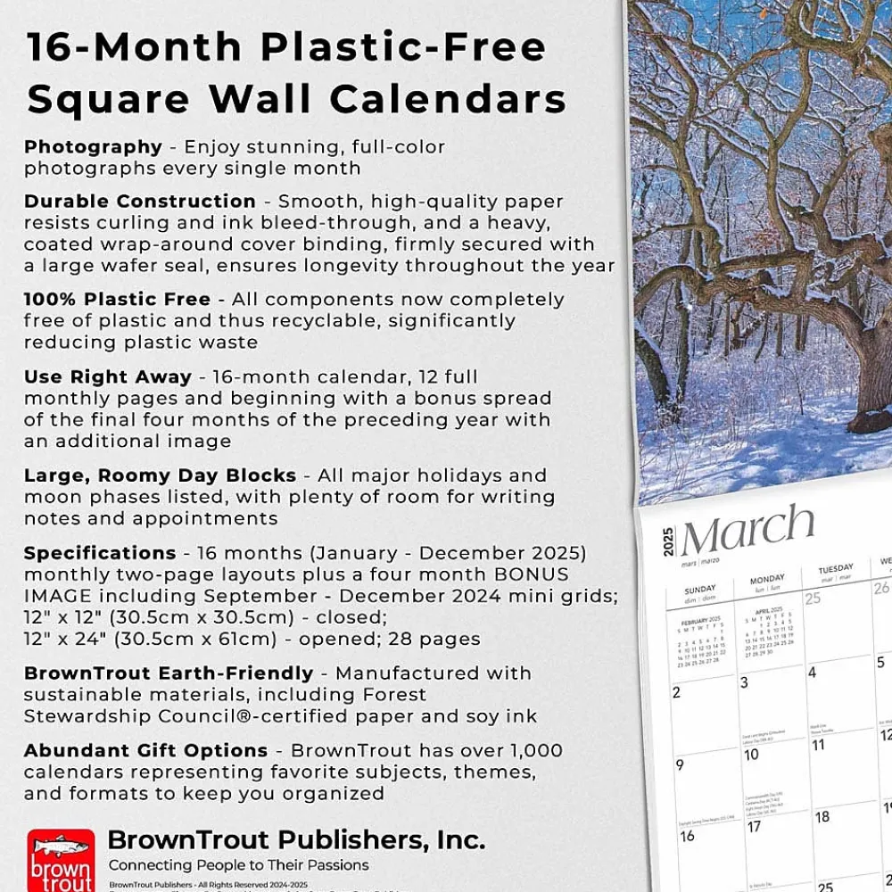 2025 Calendars|BrownTrout 2025 Minnesota Wild & Scenic 12" x 12" Monthly Square Wall Calendar (9781975475284)