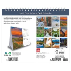 2025 Calendars|BrownTrout 2025 National Parks 7.5" x 6" Monthly Double-View Easel Desk Calendar, (9781975478469)