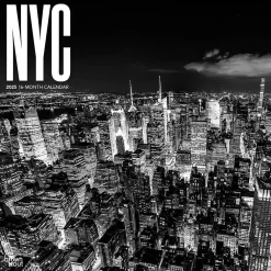 2025 Calendars|BrownTrout 2025 New York City Black & White 12" x 12" Monthly Square Wall Calendar (9781975475420)