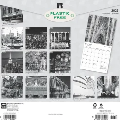 2025 Calendars|BrownTrout 2025 New York City Black & White 12" x 12" Monthly Square Wall Calendar (9781975475420)