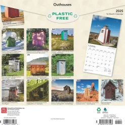 2025 Calendars|BrownTrout 2025 Outhouses 12" x 12" Monthly Wall Calendar (9781975477493)