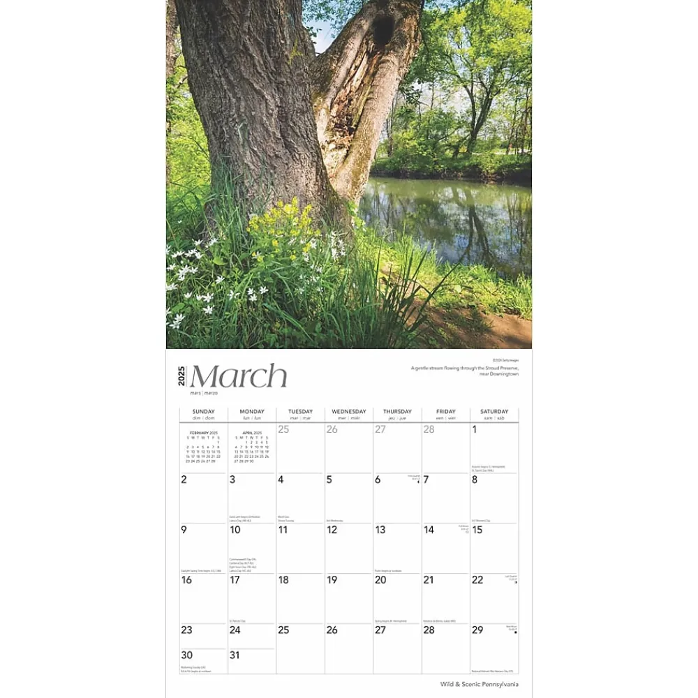 2025 Calendars|BrownTrout 2025 Pennsylvania Wild & Scenic 12" x 12" Monthly Wall Calendar (9781975475529)