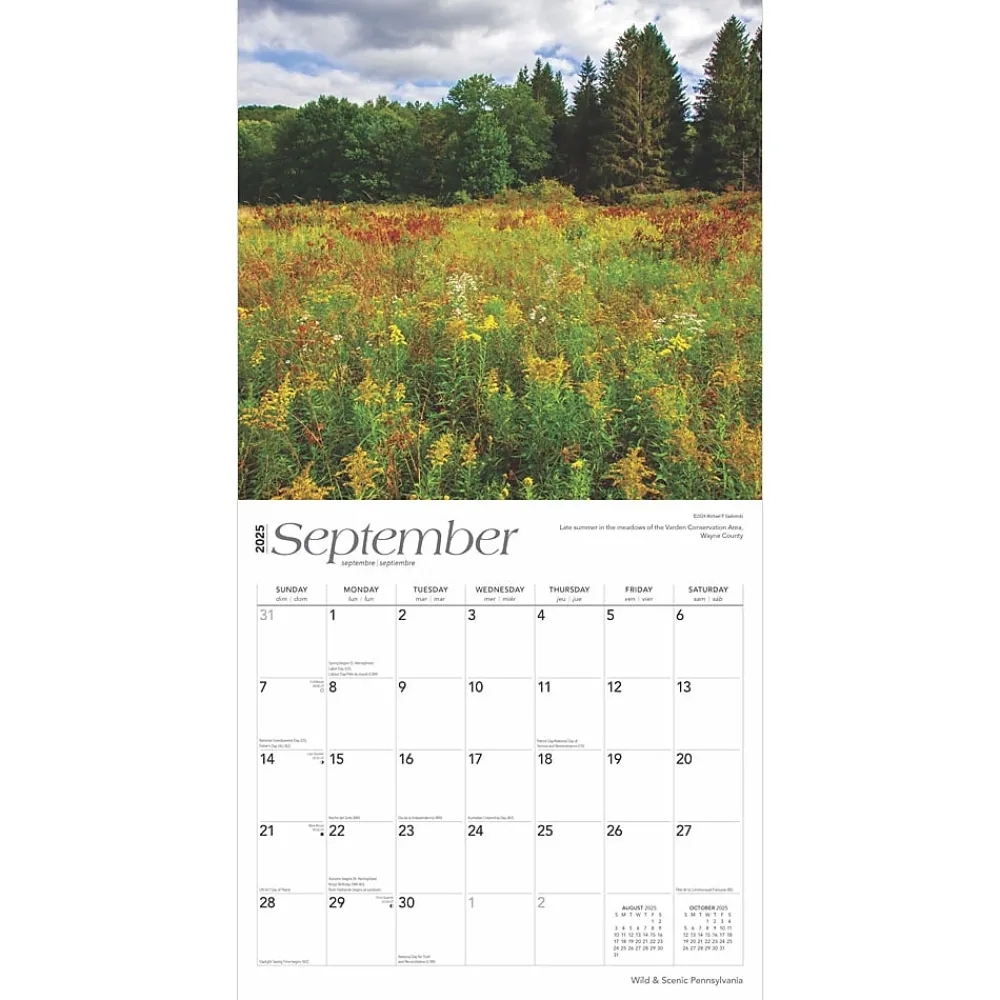 2025 Calendars|BrownTrout 2025 Pennsylvania Wild & Scenic 12" x 12" Monthly Wall Calendar (9781975475529)